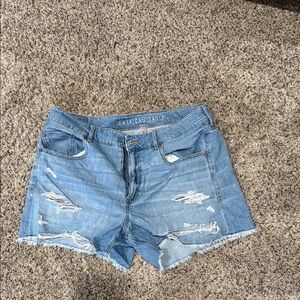 American Eagle Outfitters Women's Distressed Blue Jean Shorts